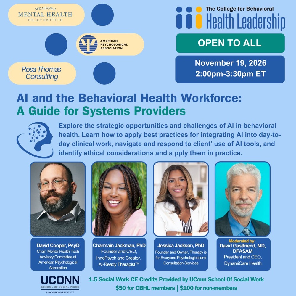 AI and the Behavioral Health Workforce: A Guide for Providers